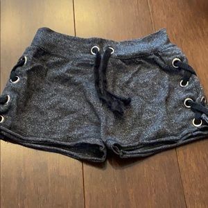 Knit side lace up shorts